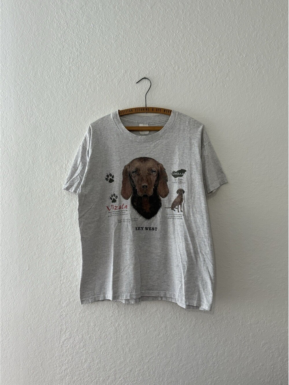 Vintage Single Stitch T Shirt 90s Size Large Animal Nature Made USA Hunting Dog